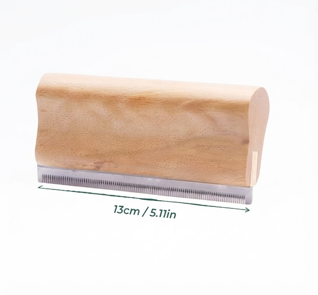 Peigne Anti-Poils Longs - Bois Naturel