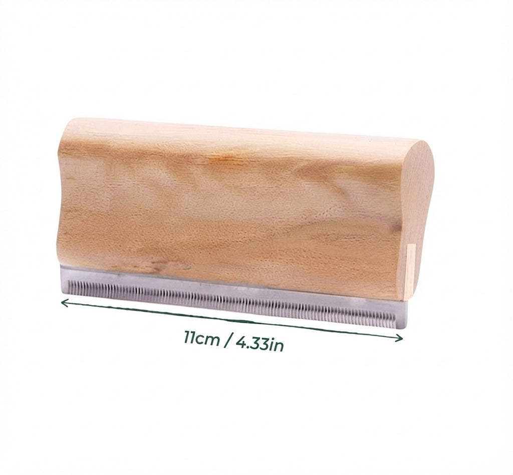 Peigne Anti-Poils Longs - Bois Naturel